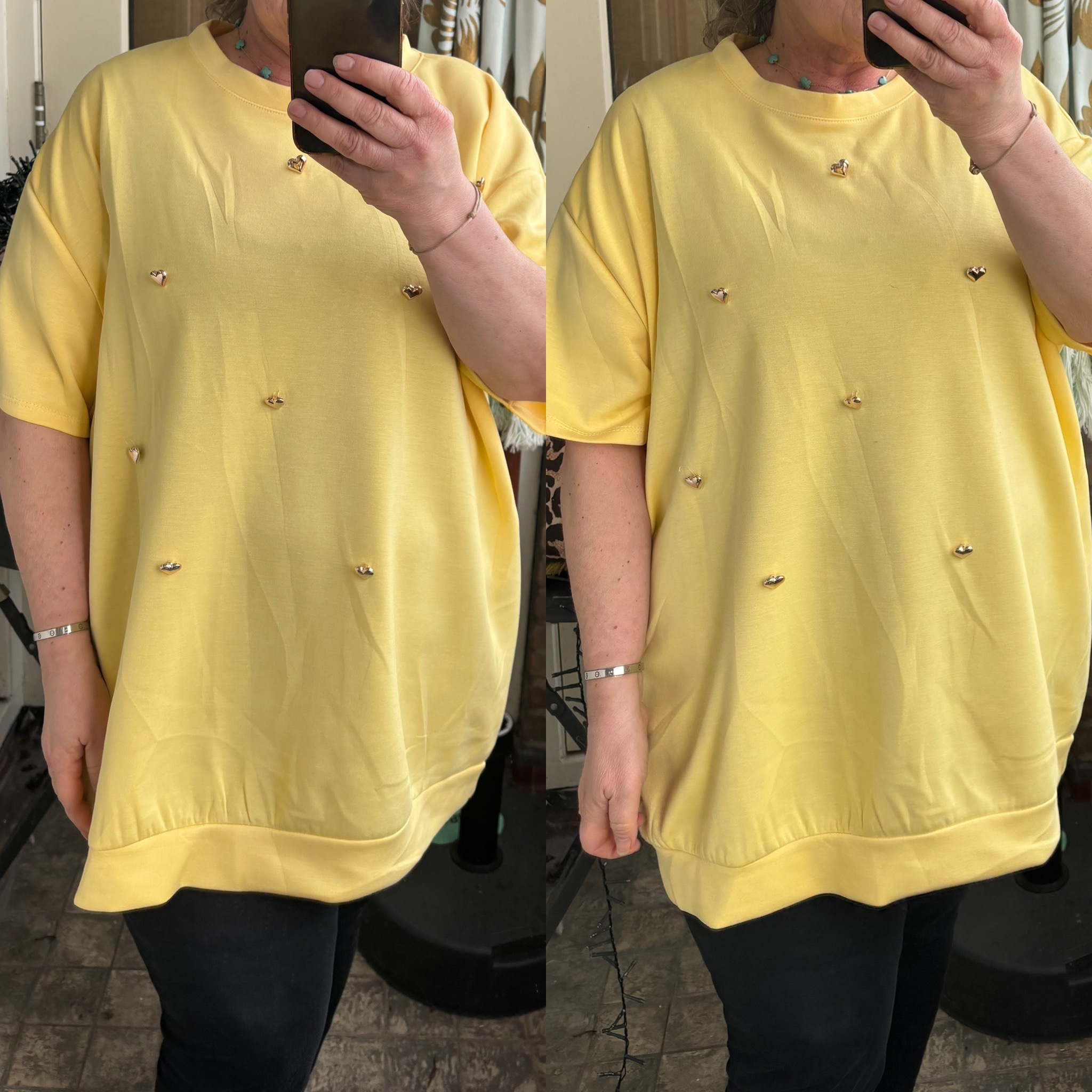 SWEATER GOUDEN HARTJE MATEN 46 TOT RUIME 52