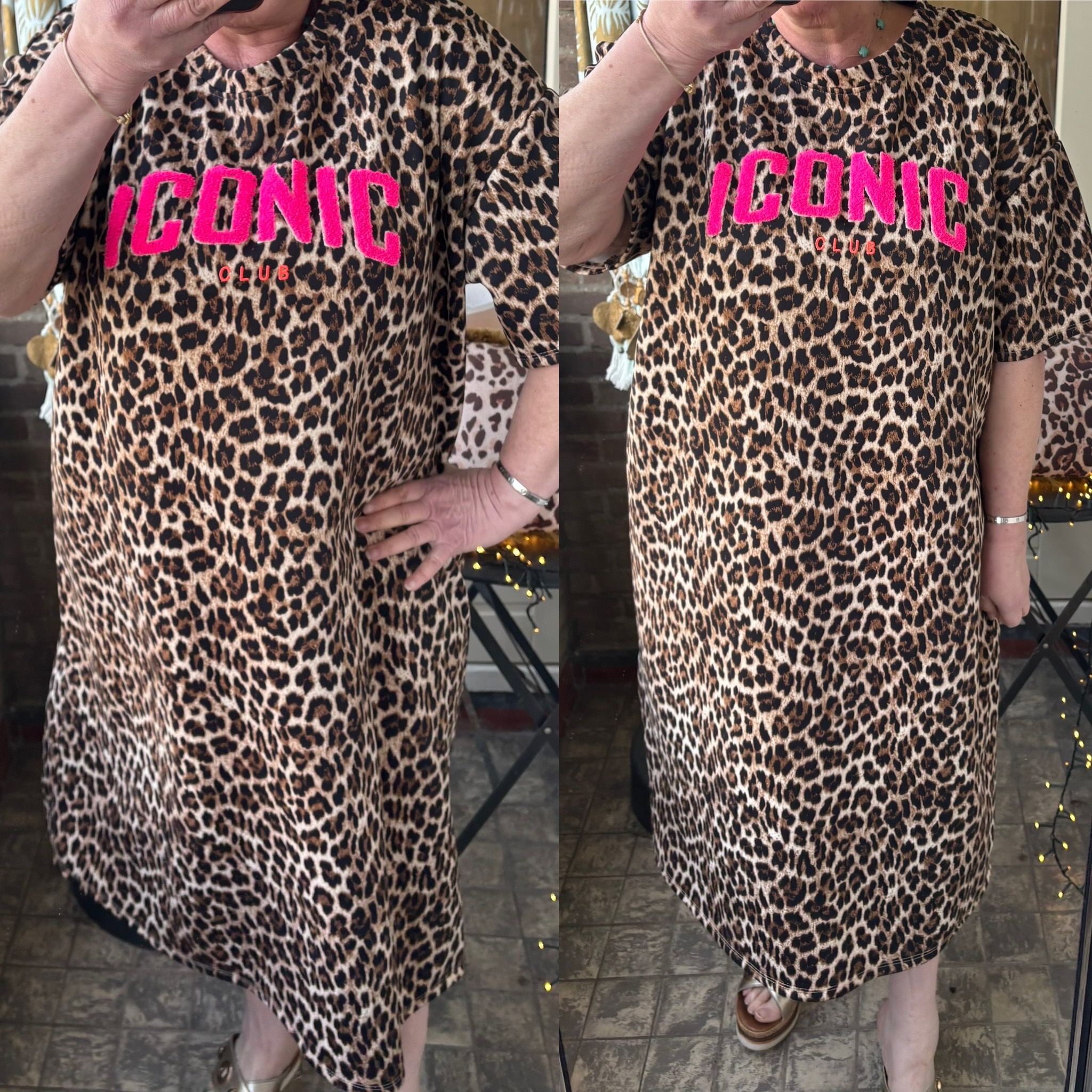 SWEATERDRESS PANTER 26 MATEN 44 TOT 50