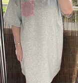 SWEATERDRESS V HALS BLING MATEN 46 TOT 54