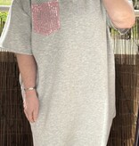SWEATERDRESS V HALS BLING MATEN 46 TOT 54