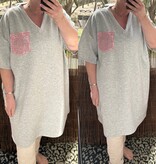 SWEATERDRESS V HALS BLING MATEN 46 TOT 54