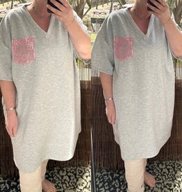 SWEATERDRESS V HALS BLING MATEN 46 TOT 54