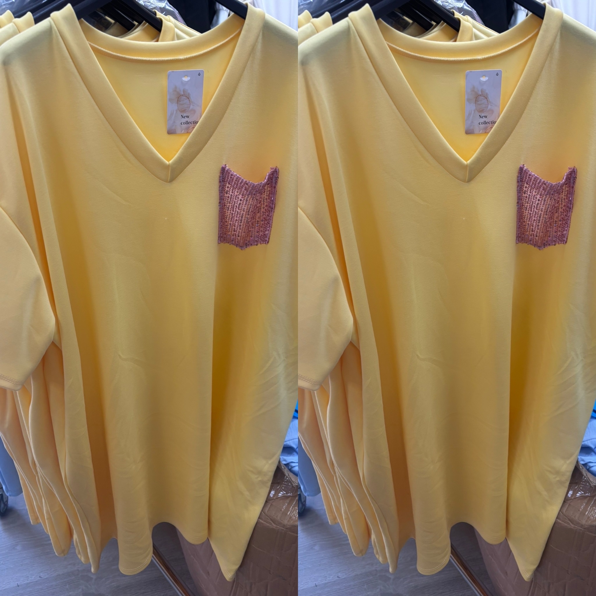 SWEATERDRESS V HALS BLING MATEN 46 TOT 54