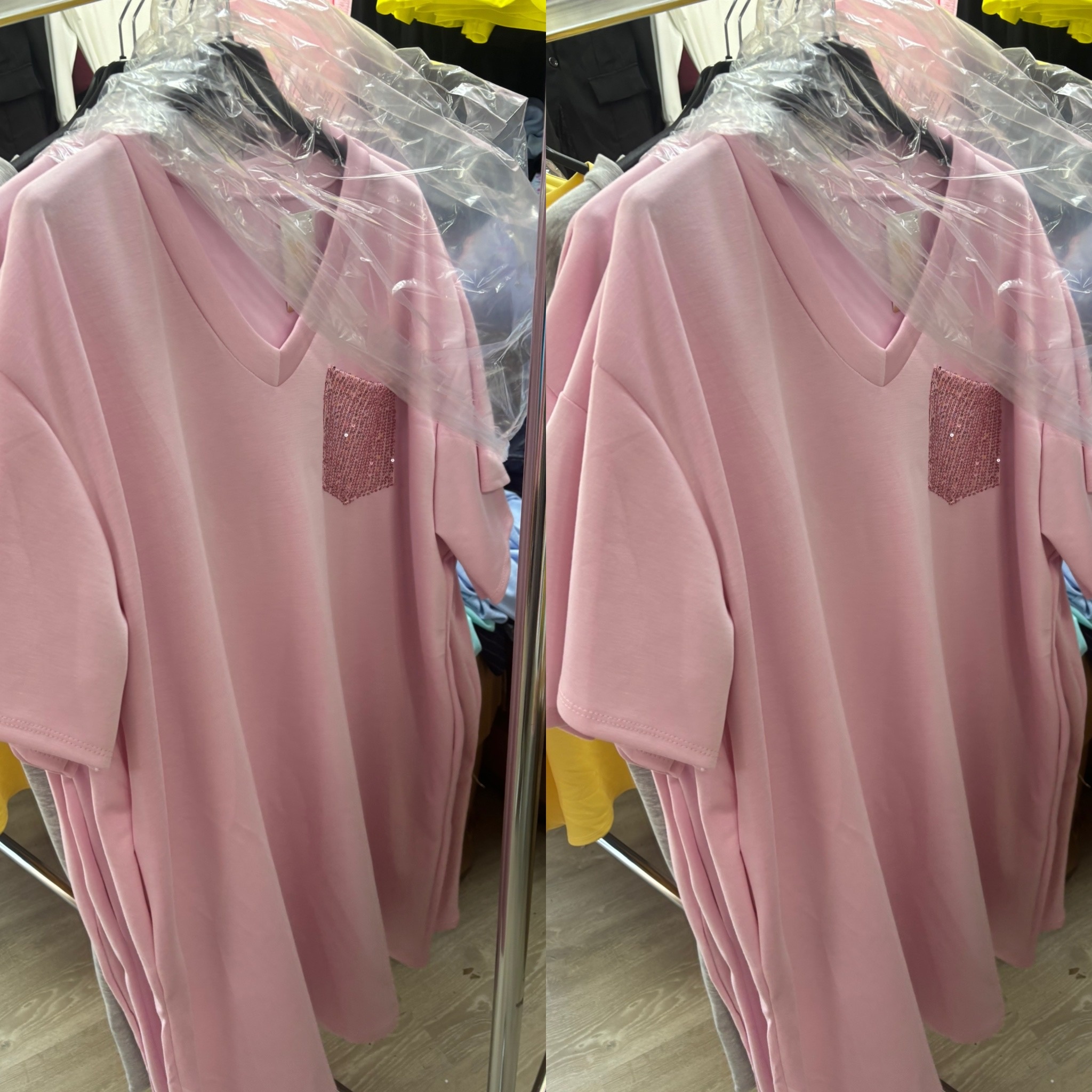 SWEATERDRESS V HALS BLING MATEN 46 TOT 54