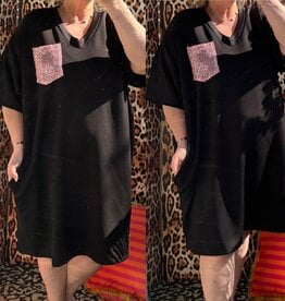 SWEATERDRESS V HALS BLING MATEN 46 TOT 54