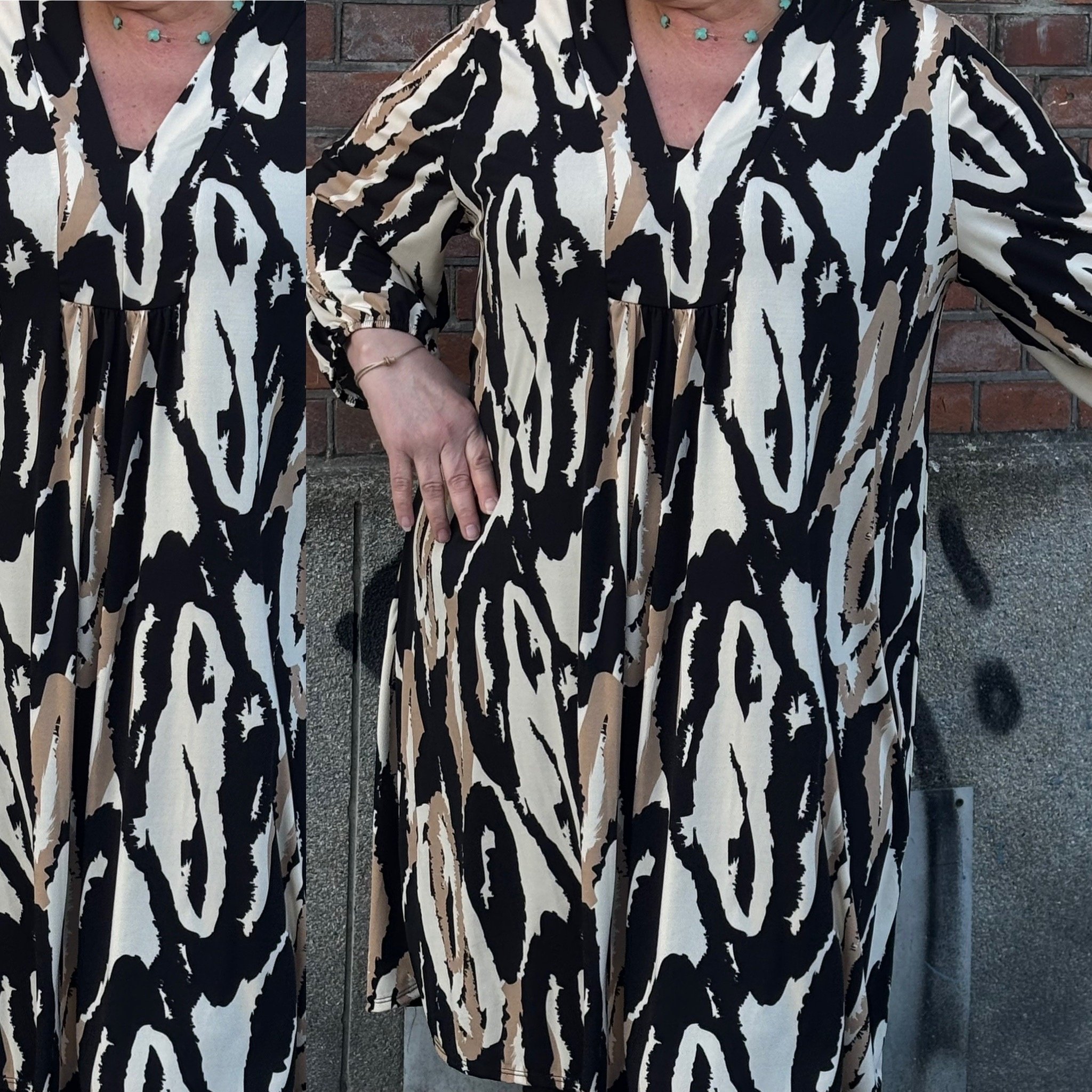 LANG TUNIEK JURK NINA MATEN 48 TOT 56