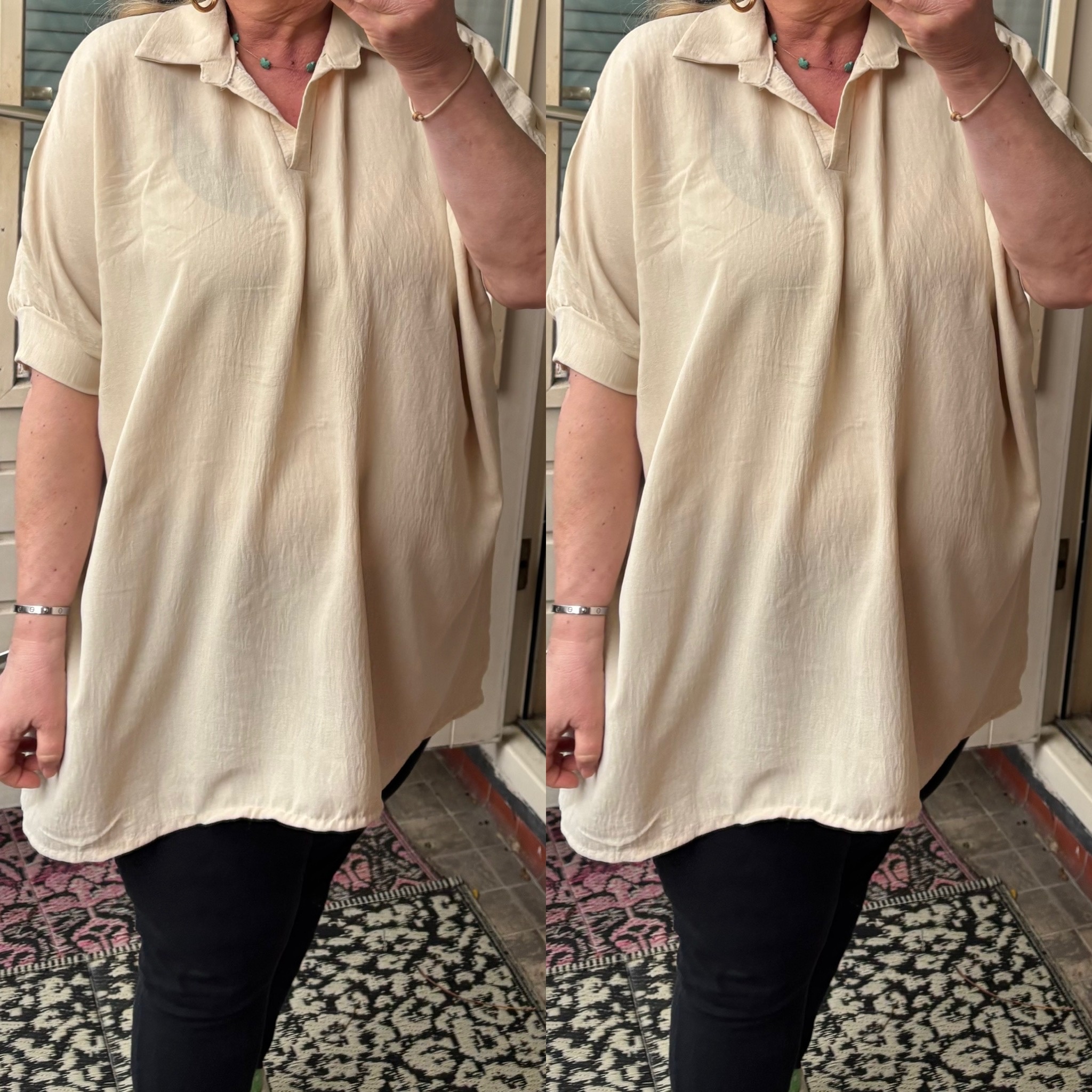 SHIRT SIMPEL KRAAGJE MATEN 46 TOT RUIME 52