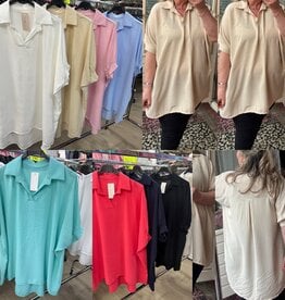 SHIRT SIMPEL KRAAGJE MATEN 46 TOT RUIME 52