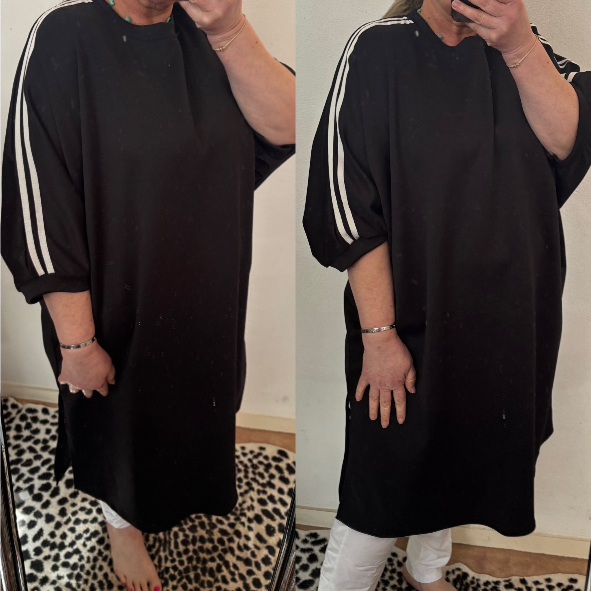 SWEATERDRESS STREEP MATEN 50 TOT RUIM 56