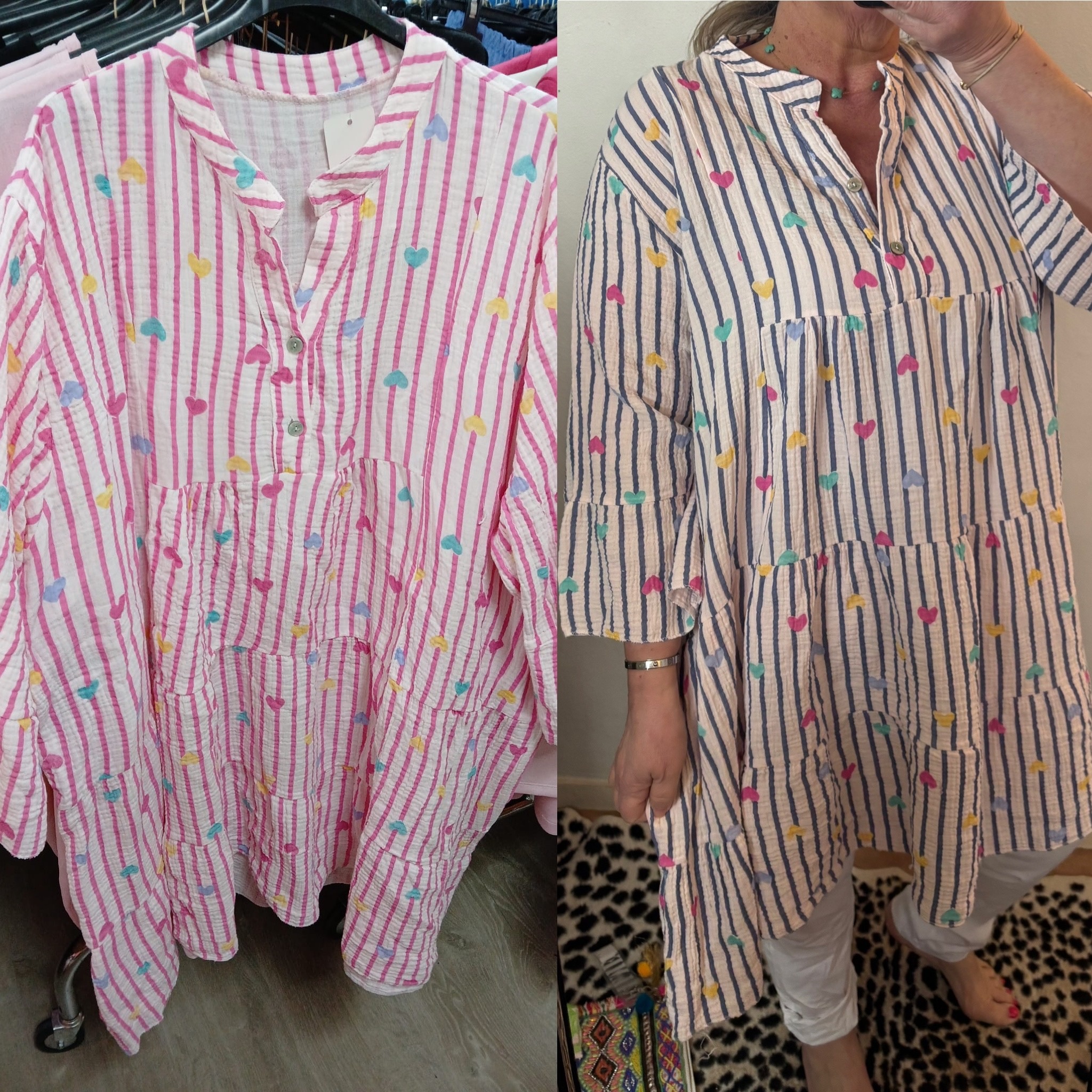 TUNIEK HEART CHIQUE KATOEN MATEN 48 TOT 56