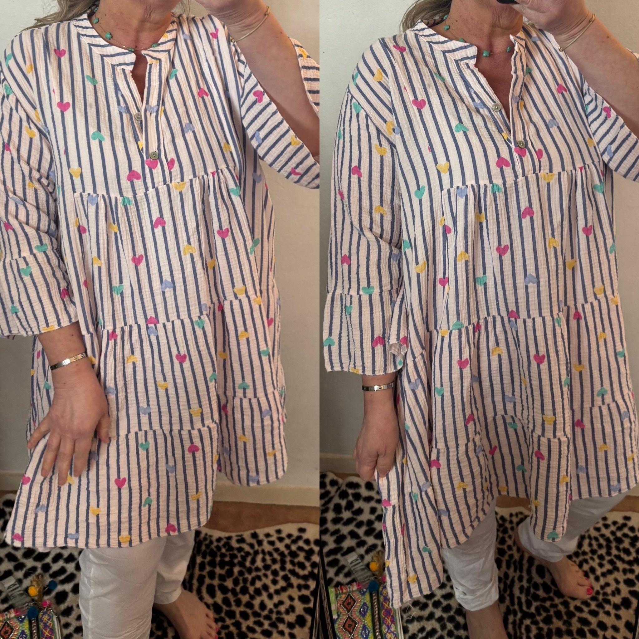 TUNIEK HEART CHIQUE KATOEN MATEN 48 TOT 56