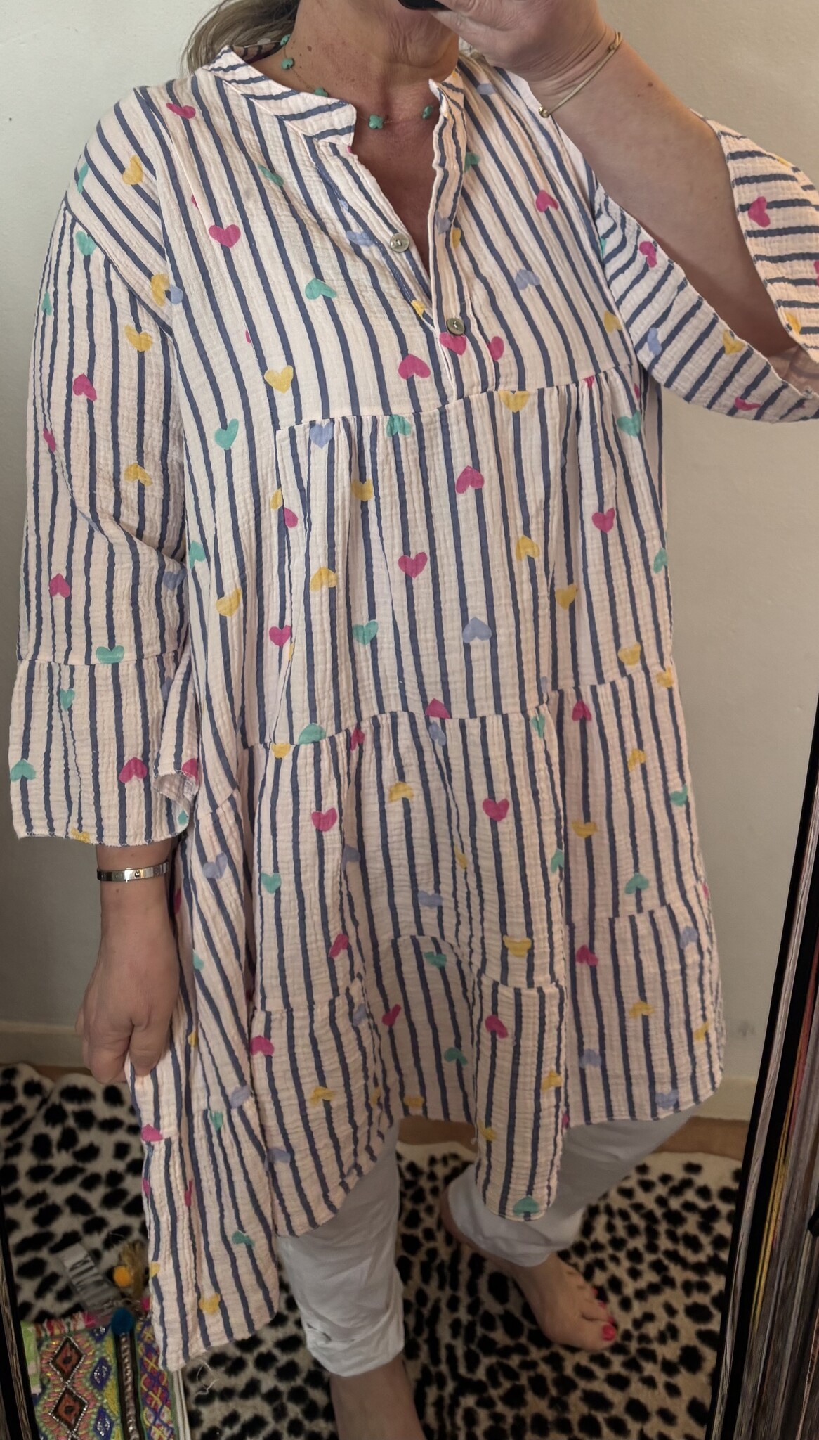 TUNIEK HEART CHIQUE KATOEN MATEN 48 TOT 56