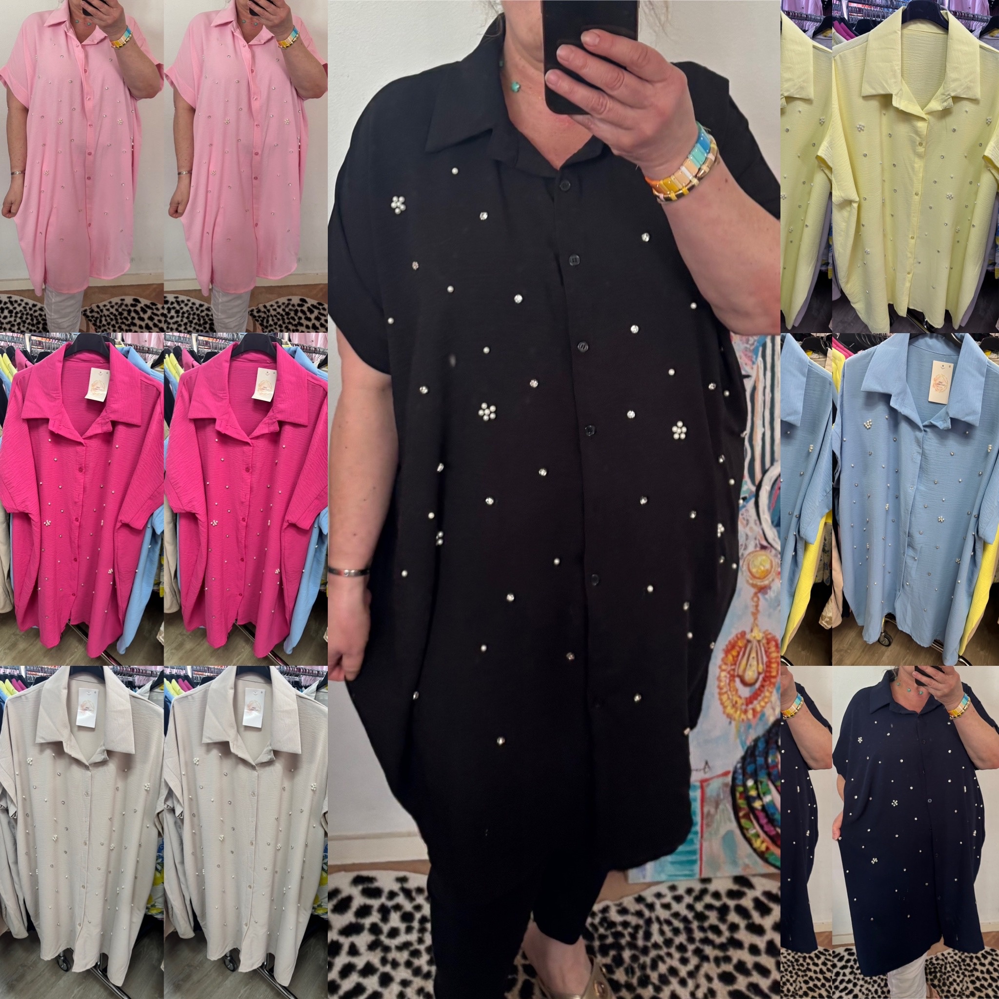 TUNIEK PAREL EN BLING MATEN 46/48 TOT 56