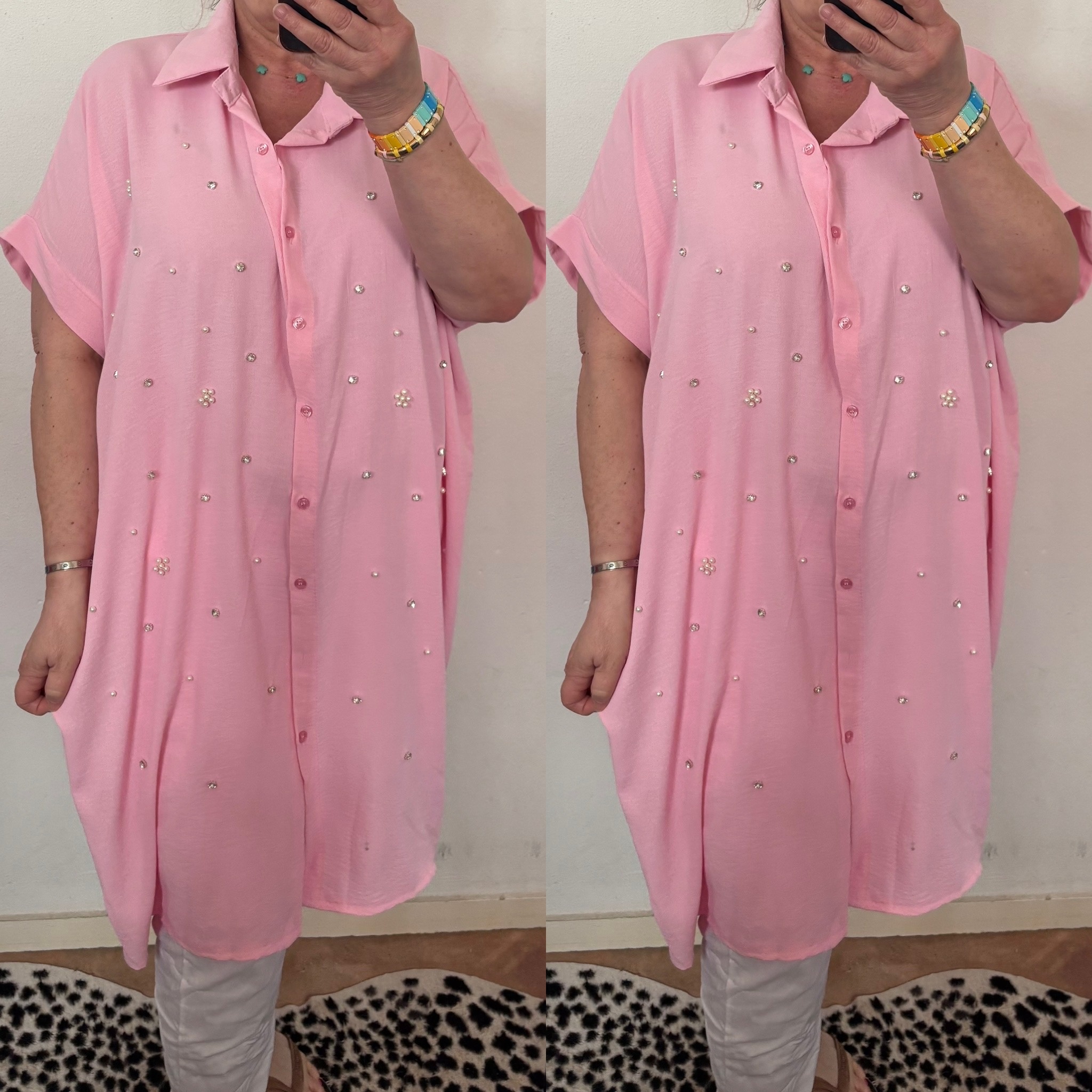 TUNIEK PAREL EN BLING MATEN 46/48 TOT 56