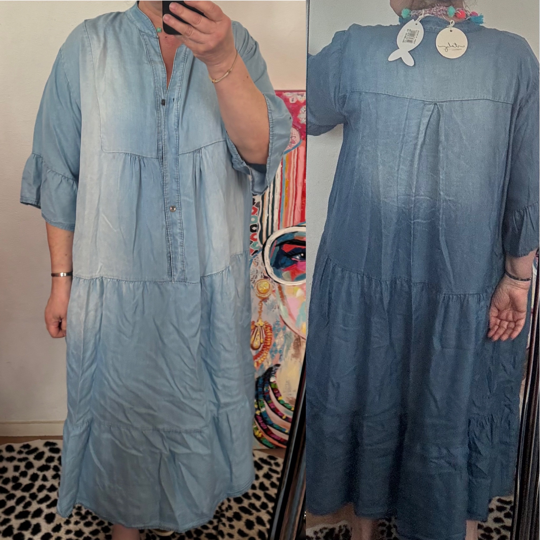 BOHO JEANS JURK MATEN 48 TOT 54/56