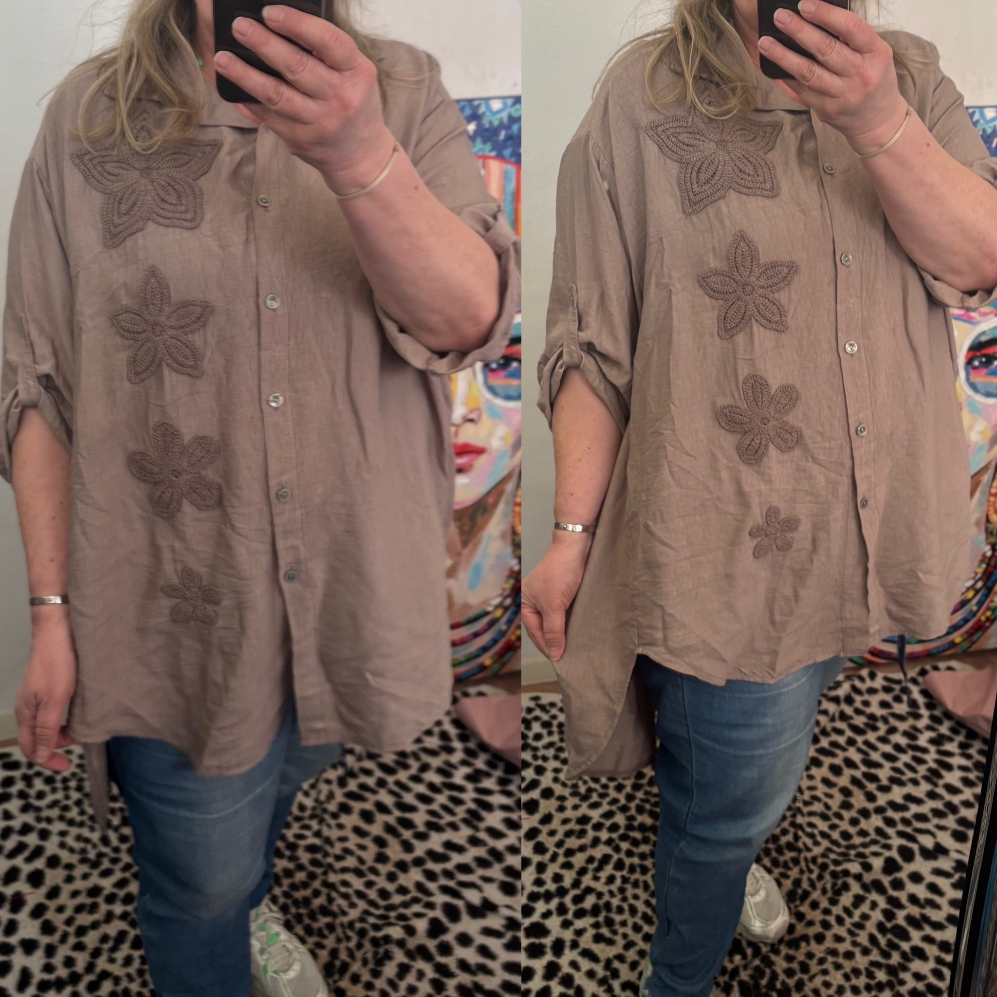 BLOUSE FLOWER LOVE MATEN 46/48 TOT 54