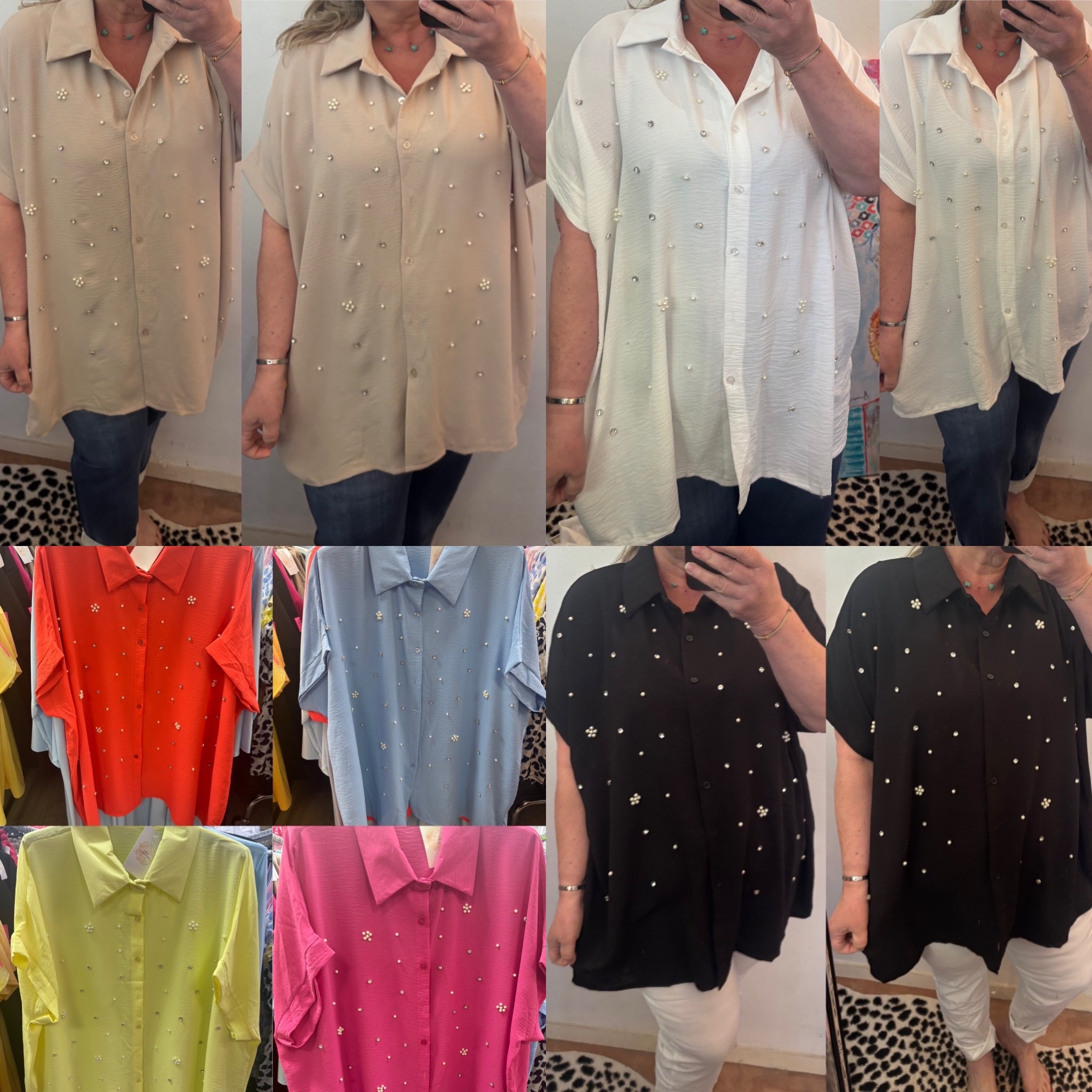 BLOUSE PAREL BLING MATEN 46 TOT 54/56