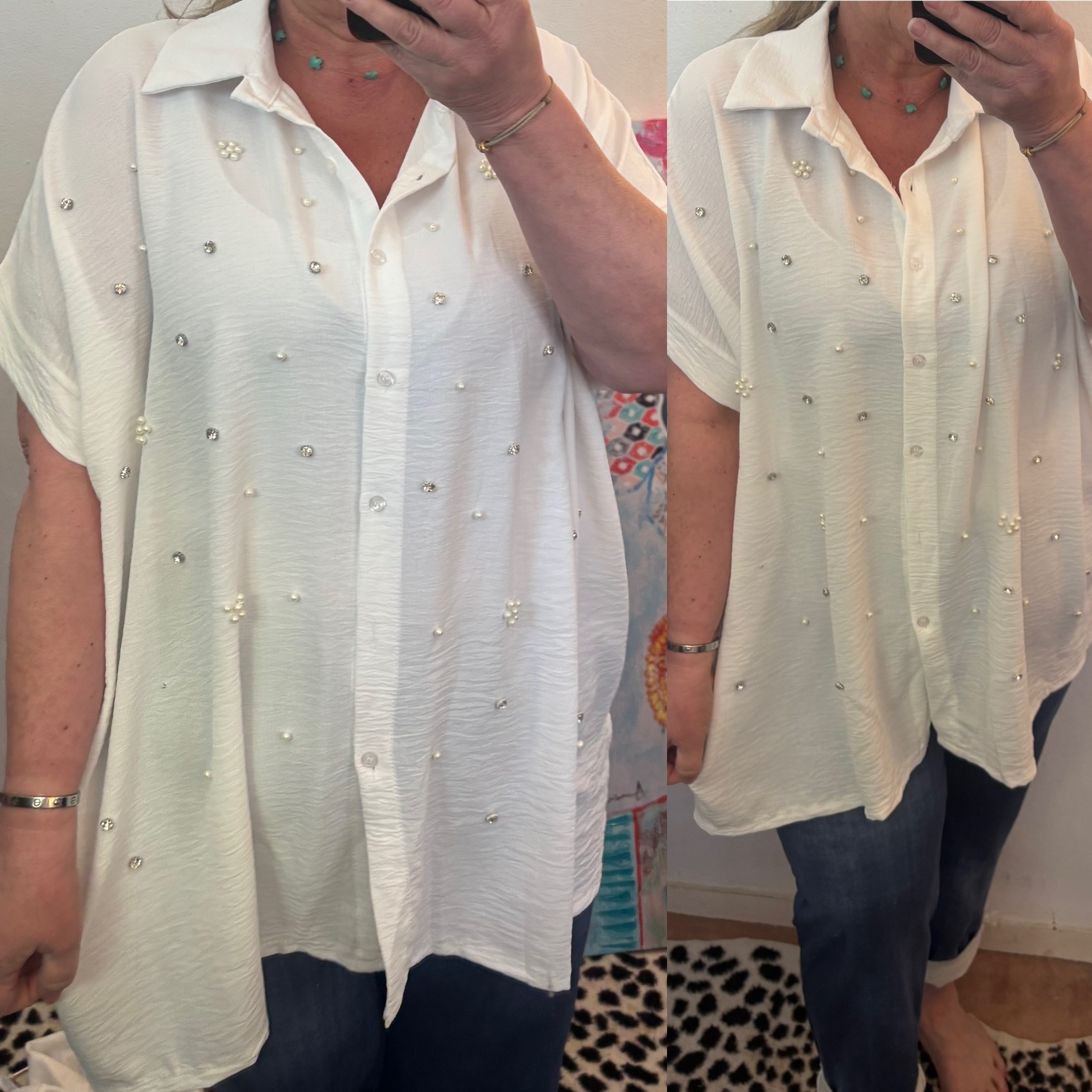 BLOUSE PAREL BLING MATEN 46 TOT 54/56