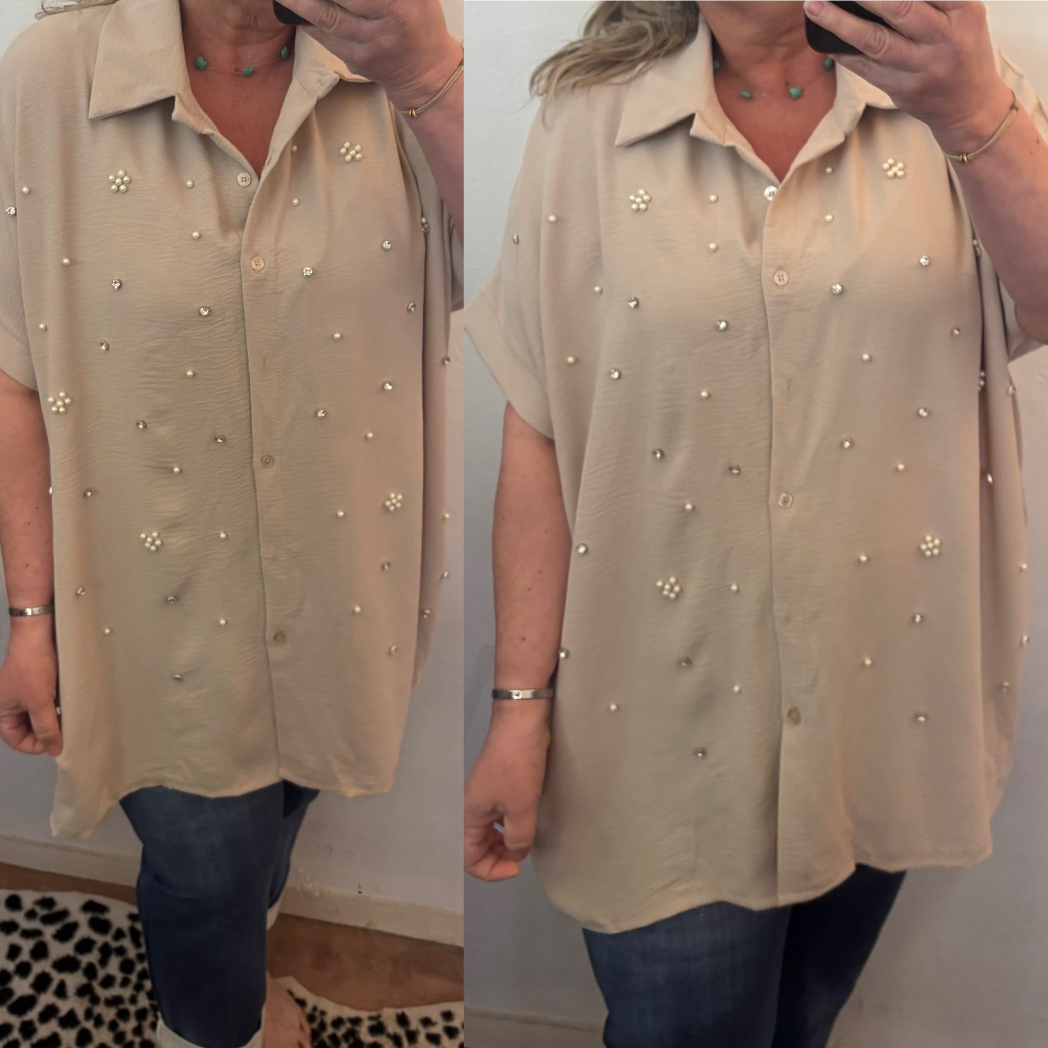 BLOUSE PAREL BLING MATEN 46 TOT 54/56