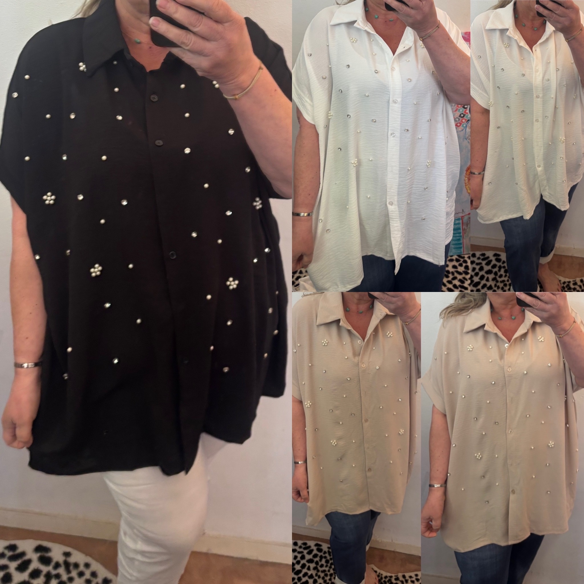 BLOUSE PAREL BLING MATEN 46 TOT 54/56