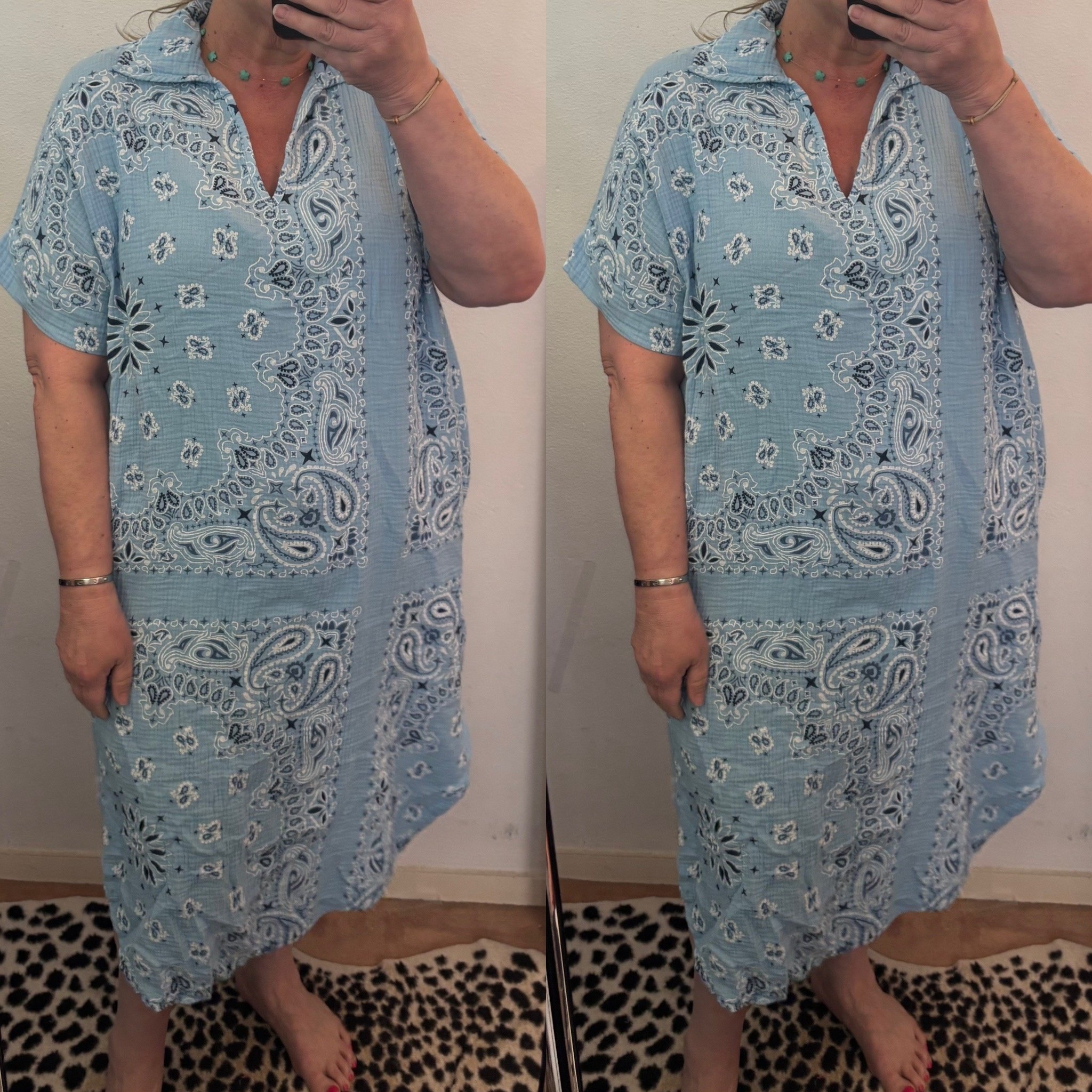 BANDANA JURK WAFEL KATOEN MATEN 44 TOT 48