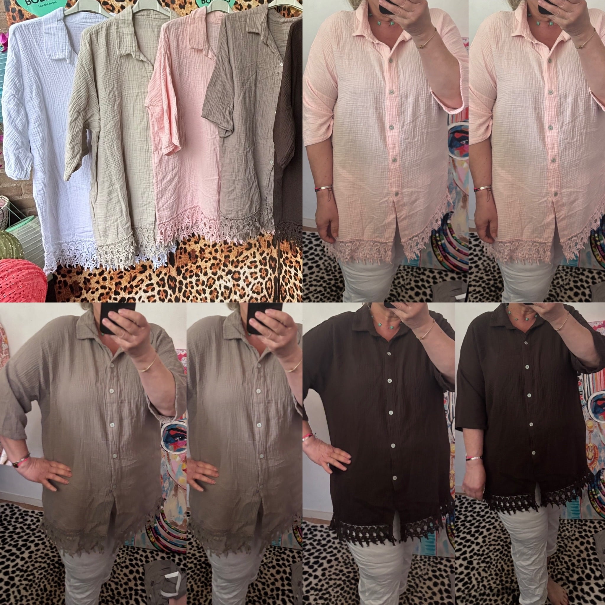 BLOUSE WAFEL RAFEL MATEN 44 TOT 50 KLEINE 52