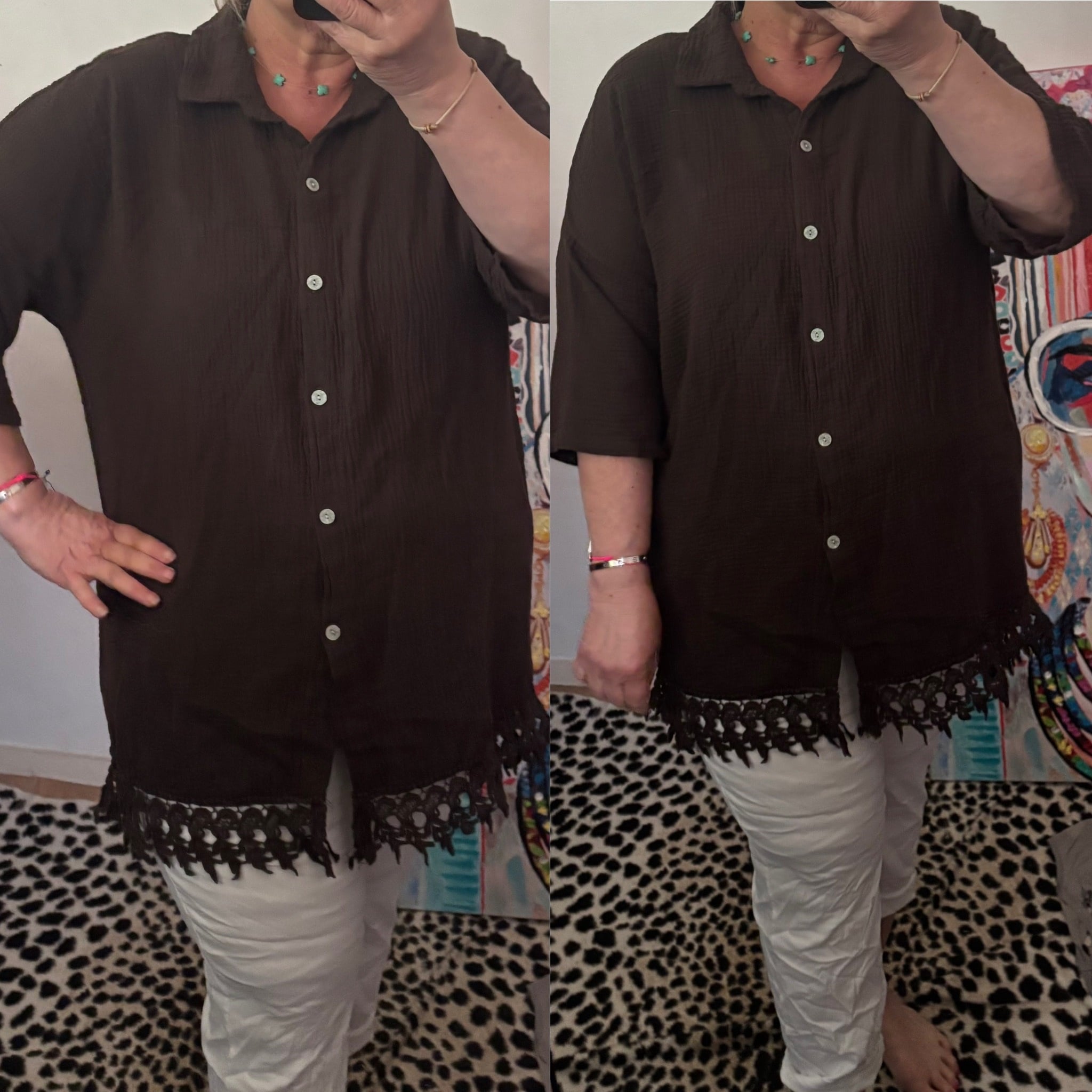 BLOUSE WAFEL RAFEL MATEN 44 TOT 50 KLEINE 52