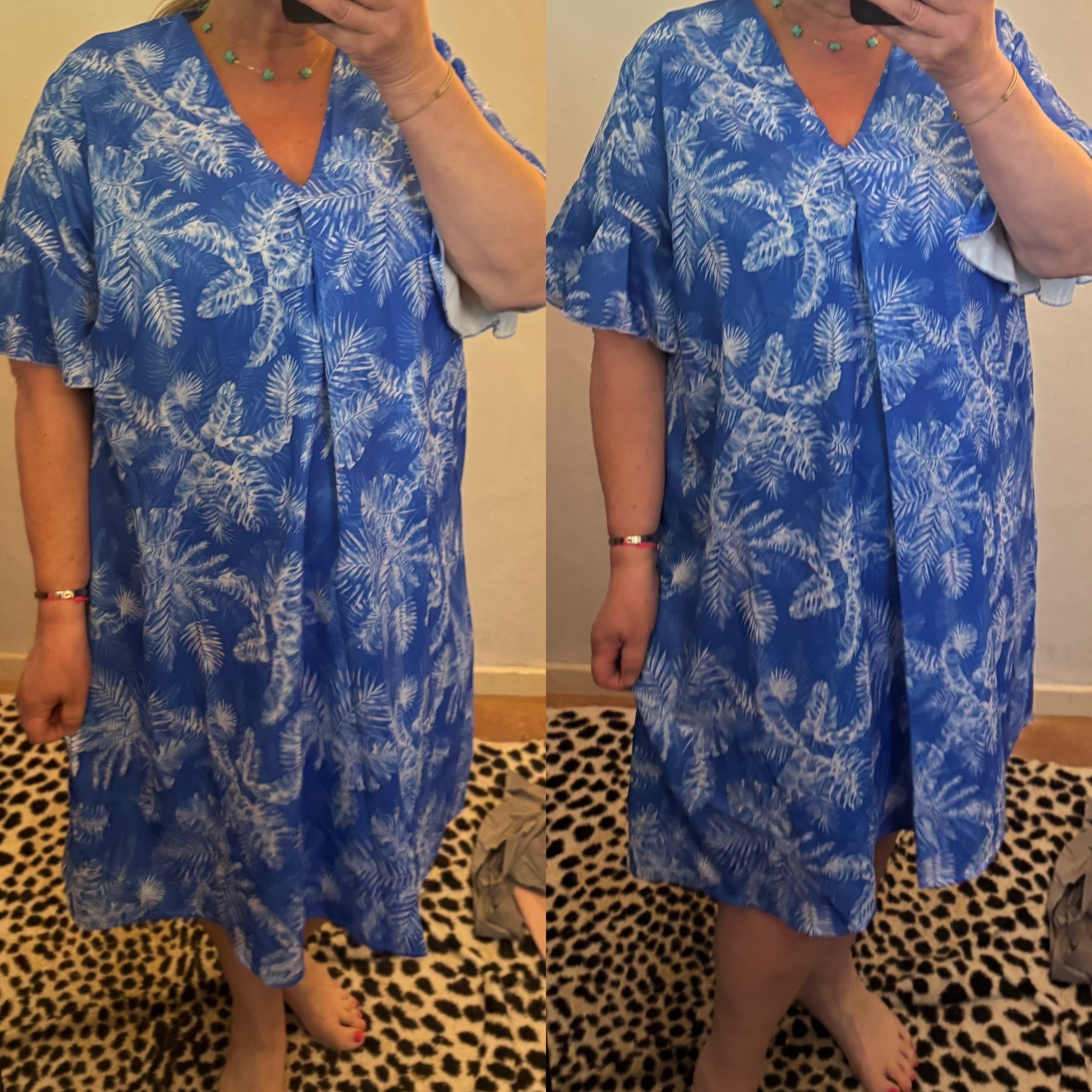 JURKJE LANG TUNIEK BLES BLAD MATEN 46 TOT 52/54