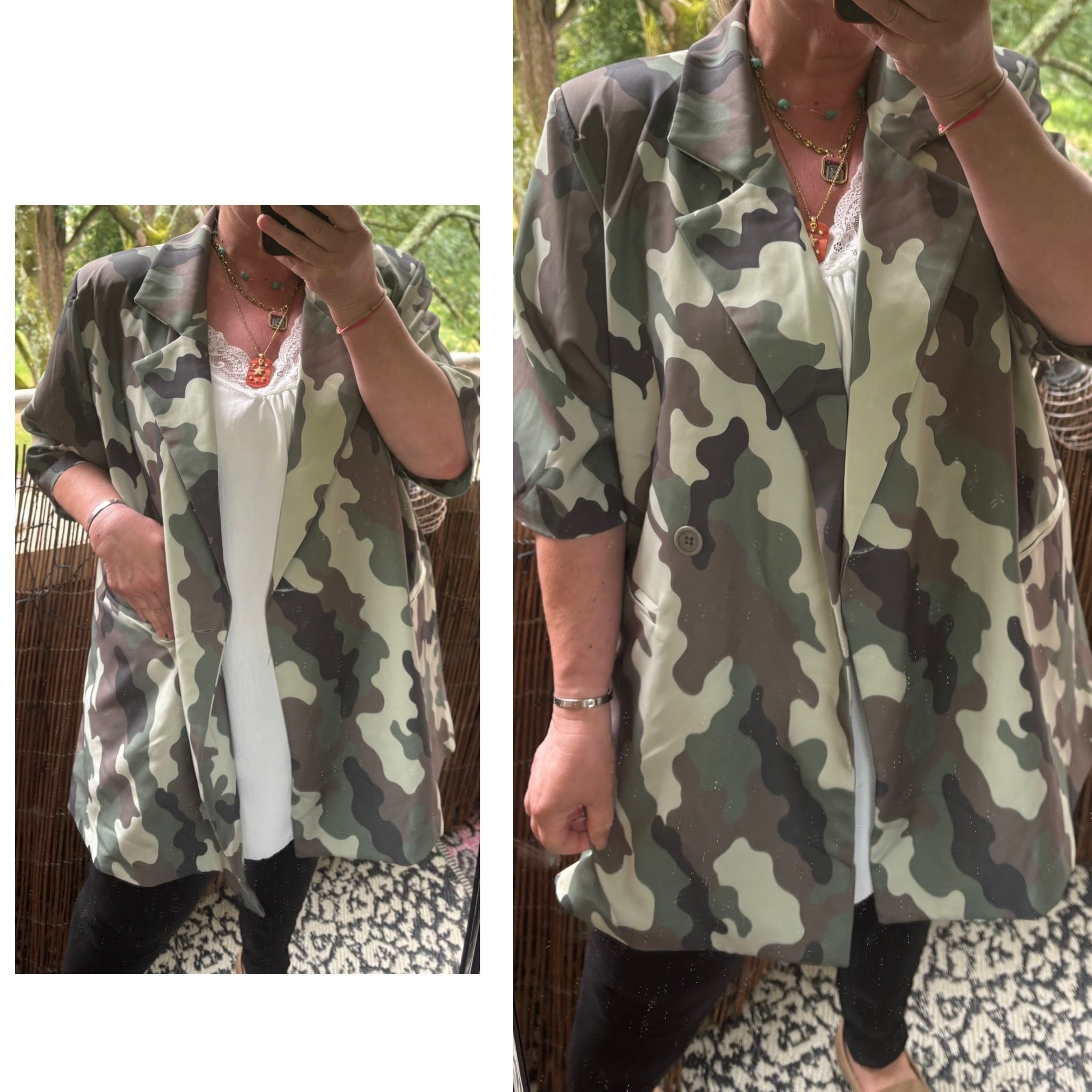 BLAZER ARMY CAMEO MATEN 46 TOT 52 RUIM EN OPEN TOT 54
