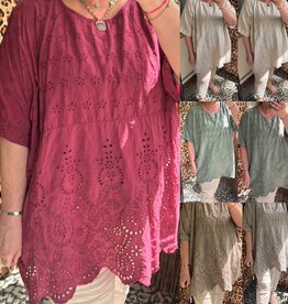 SHIRT BRODERIE ANGLAIS MATEN 46 TOT 56