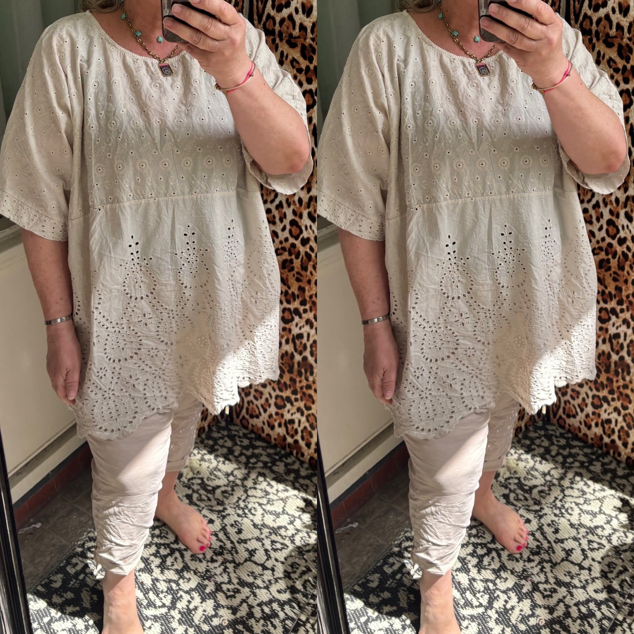 SHIRT BRODERIE ANGLAIS MATEN 46 TOT 56