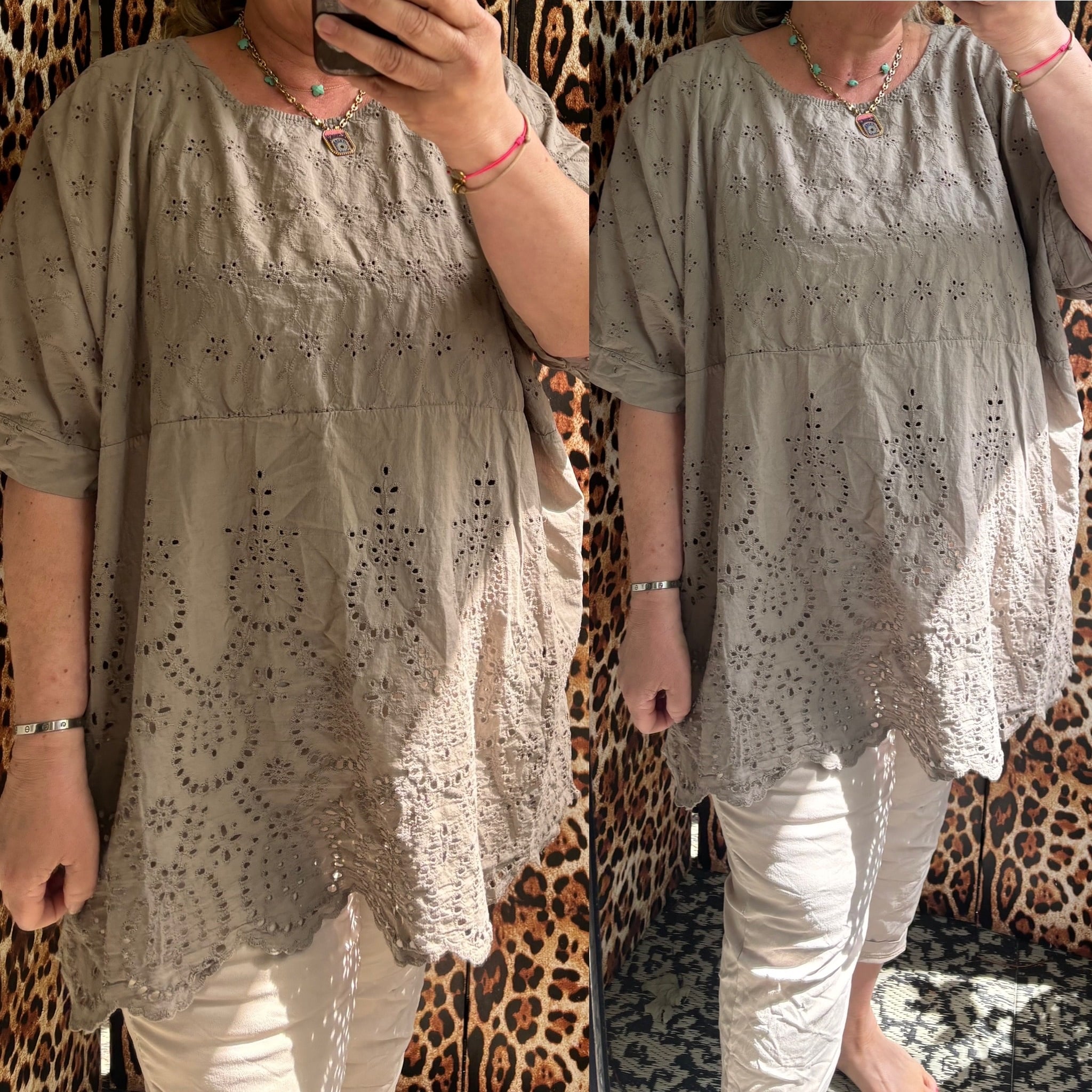 SHIRT BRODERIE ANGLAIS MATEN 46 TOT 56