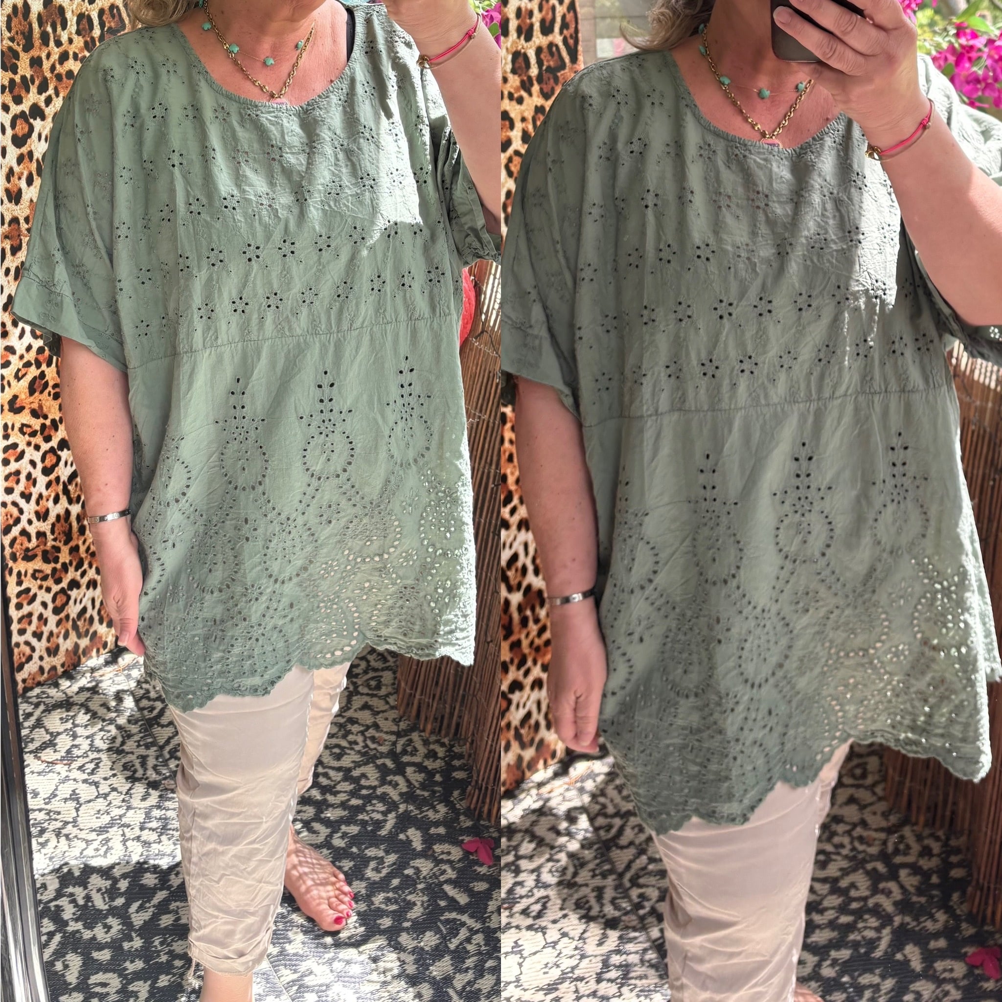 SHIRT BRODERIE ANGLAIS MATEN 46 TOT 56