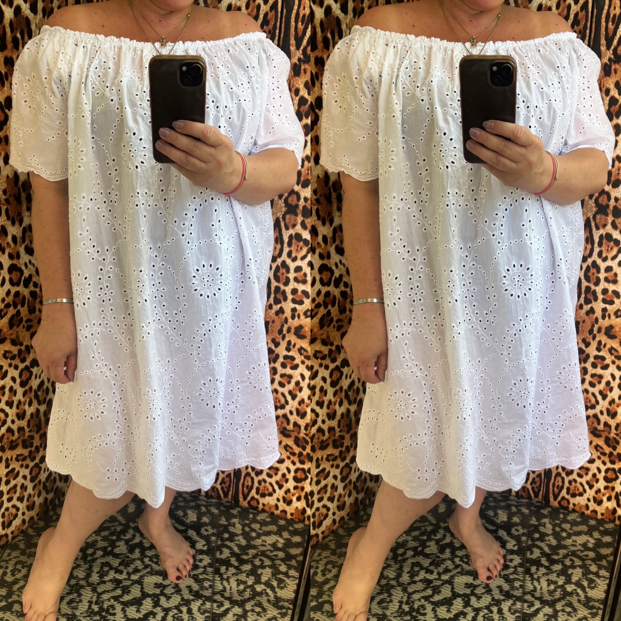 TUNIEK 95 CM BRODERIE ANGLAIS MATEN 46 TOT 54 RUIM