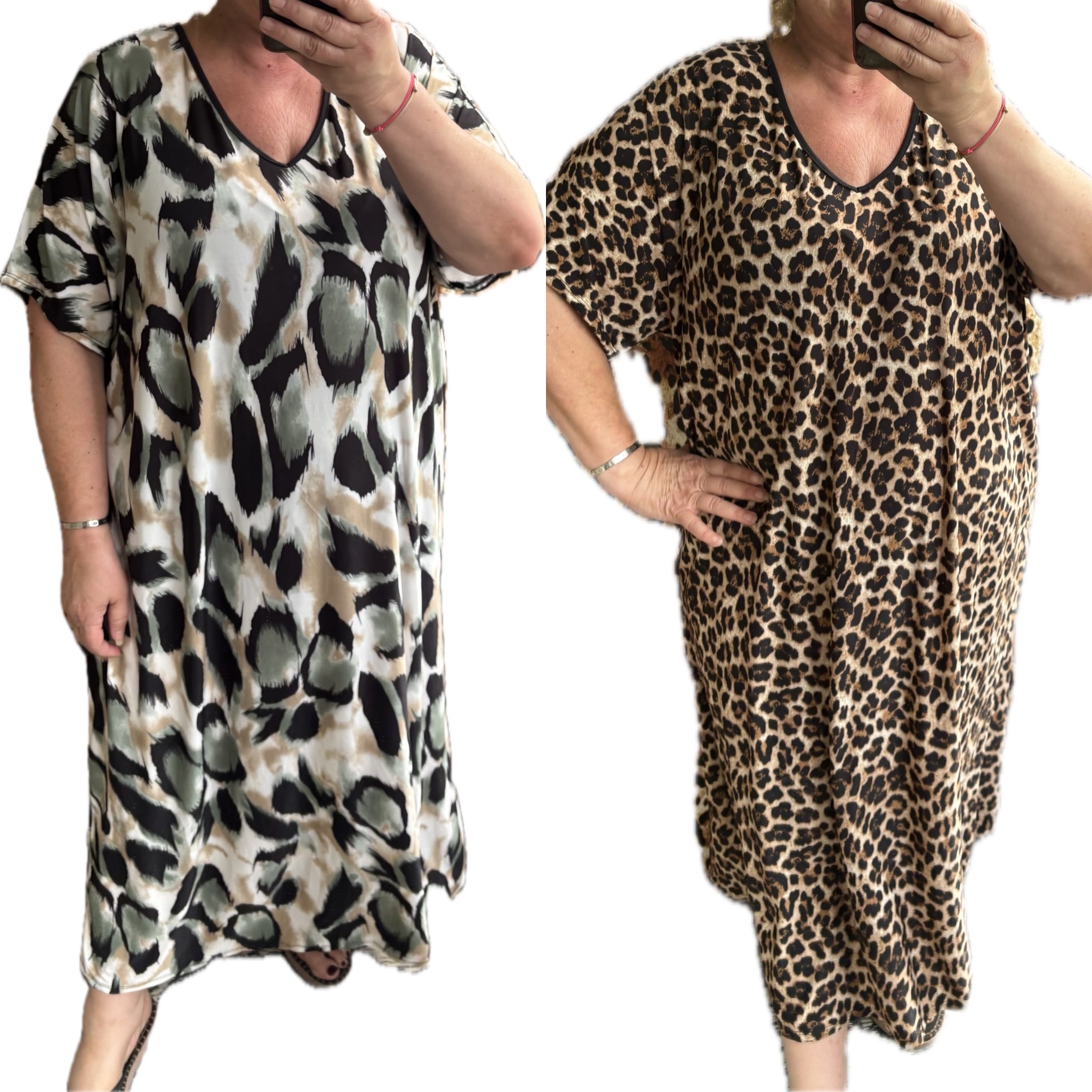 TRAVEL V HALS STRIK IN 2 PRINTS MATEN 46 TOT 54