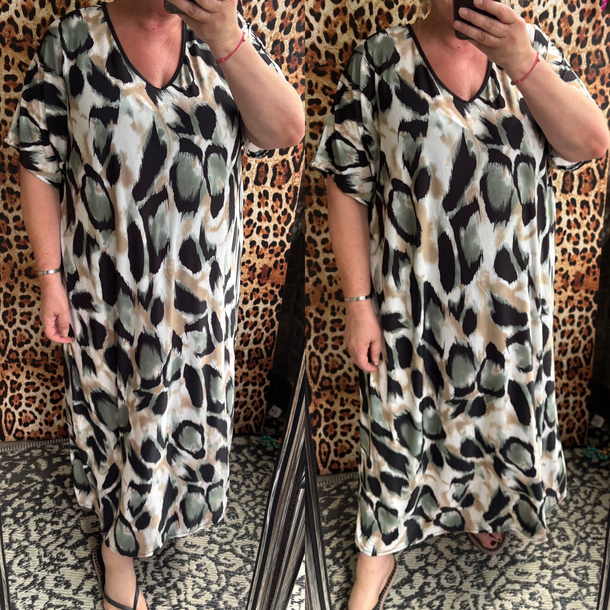 TRAVEL V HALS STRIK IN 2 PRINTS MATEN 46 TOT 54