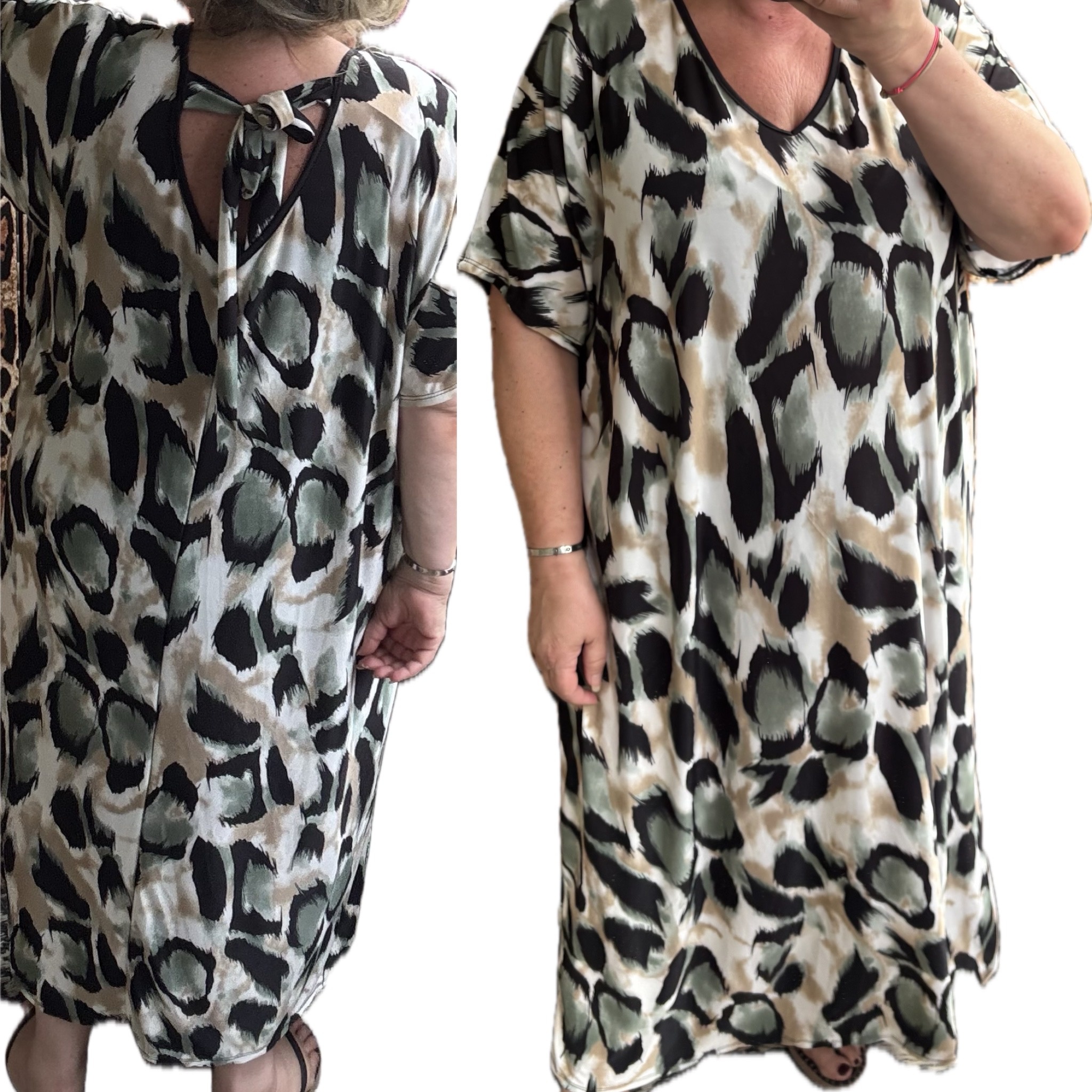TRAVEL V HALS STRIK IN 2 PRINTS MATEN 46 TOT 54