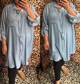 JEANS LOOK GLANS LICHT OF DONKER BLOUSE MATEN 46 TOT 52