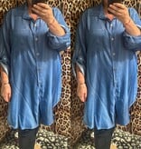 JEANS LOOK GLANS LICHT OF DONKER BLOUSE MATEN 46 TOT 52