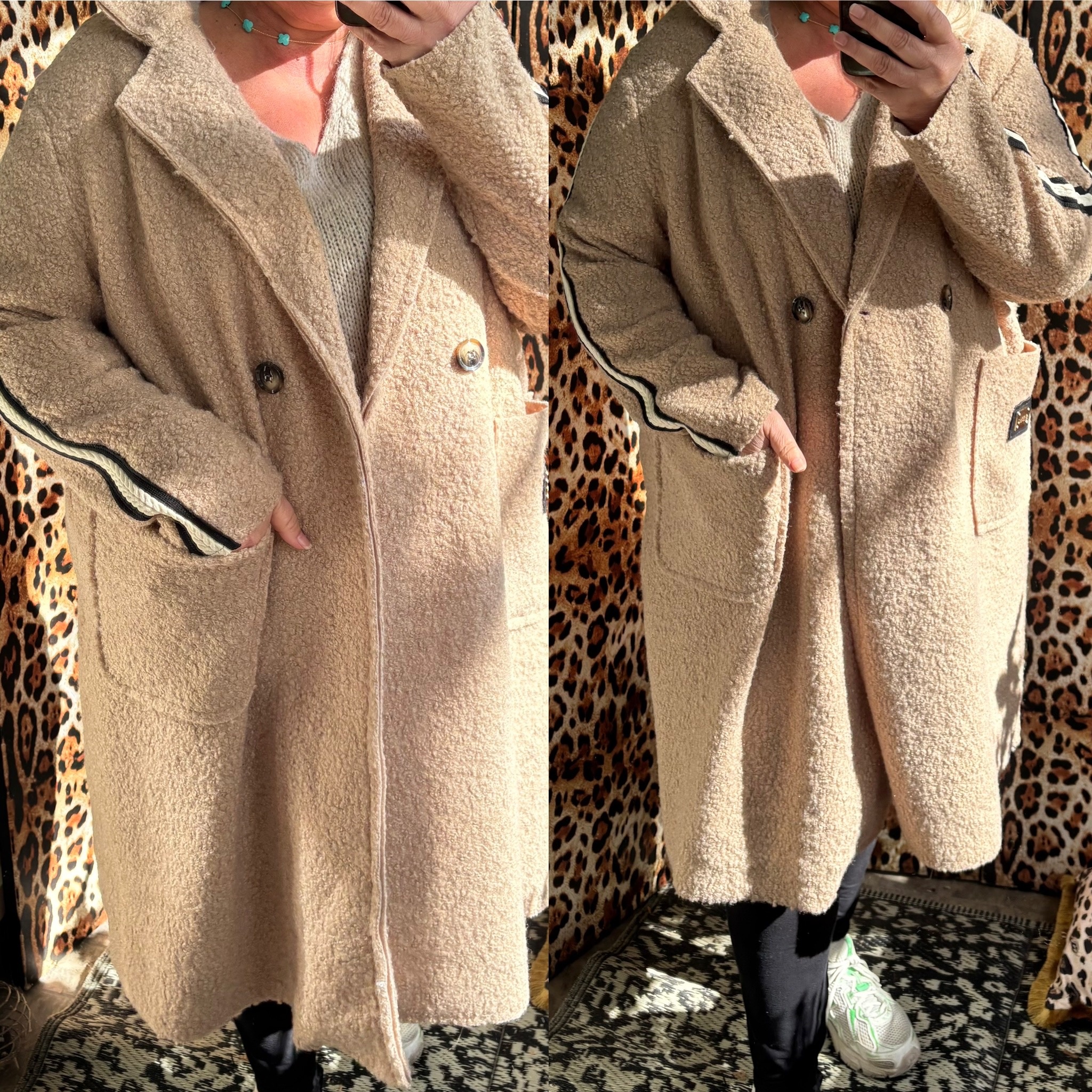 TUSSENJAS BOUCLES STREEP MATEN 46/48 TOT 52/54