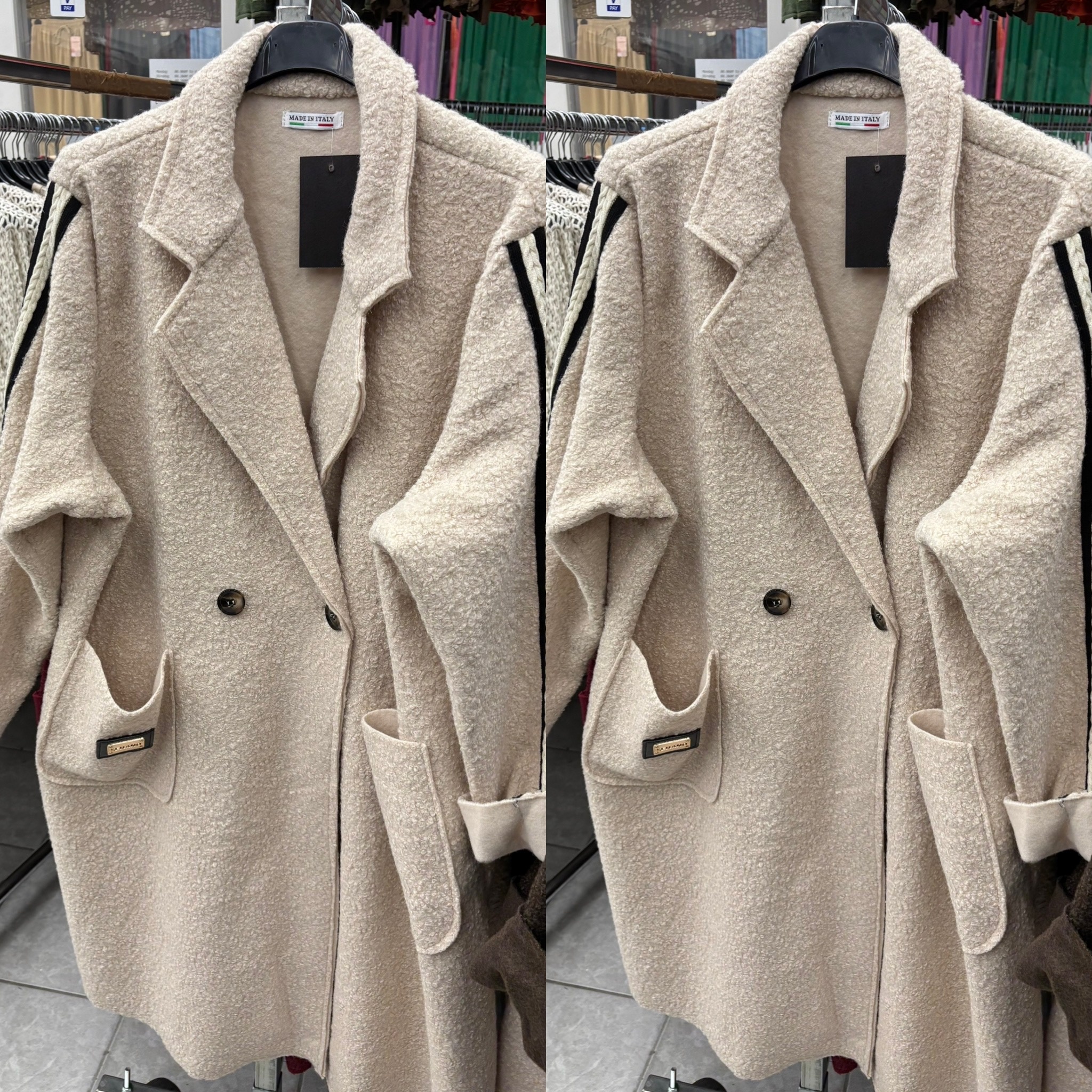 TUSSENJAS BOUCLES STREEP MATEN 46/48 TOT 52/54