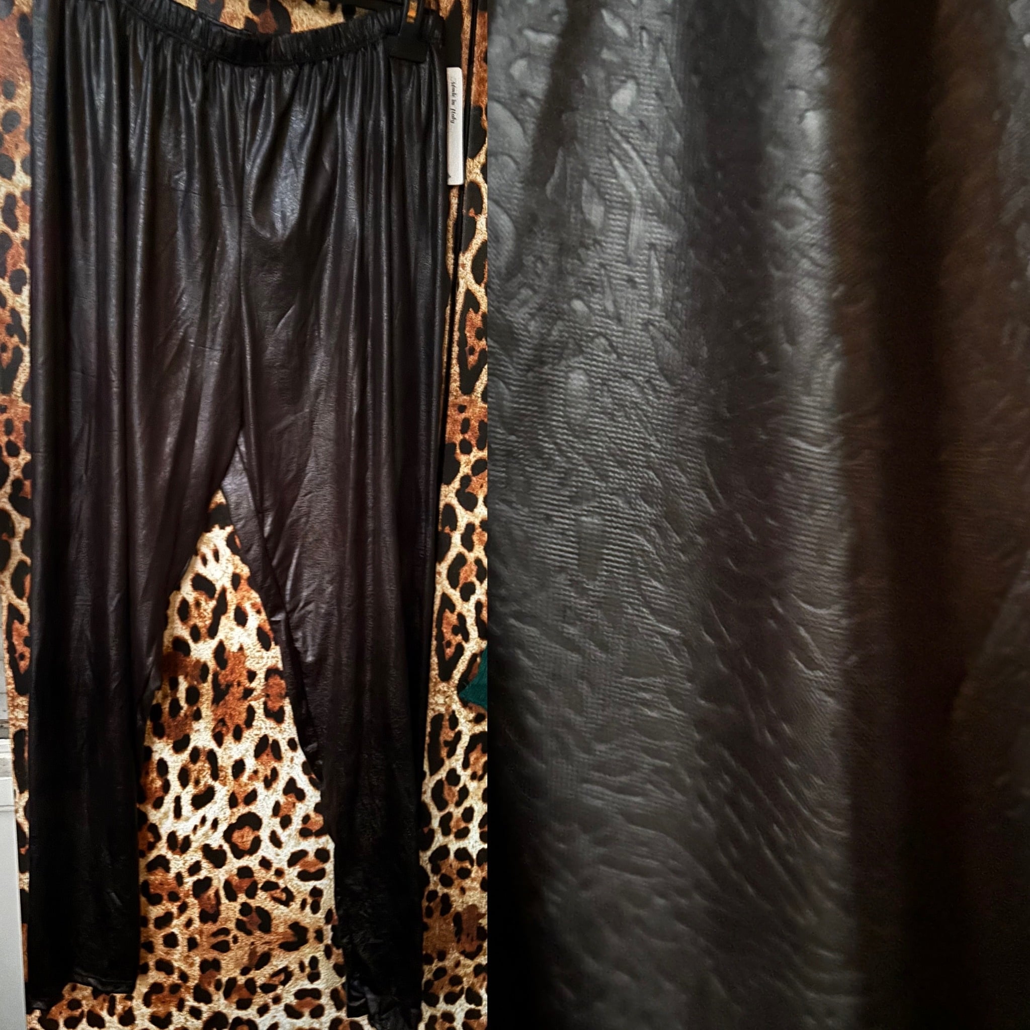 LEATHER LOOK LEGGING MATEN 46 TOT 52/54