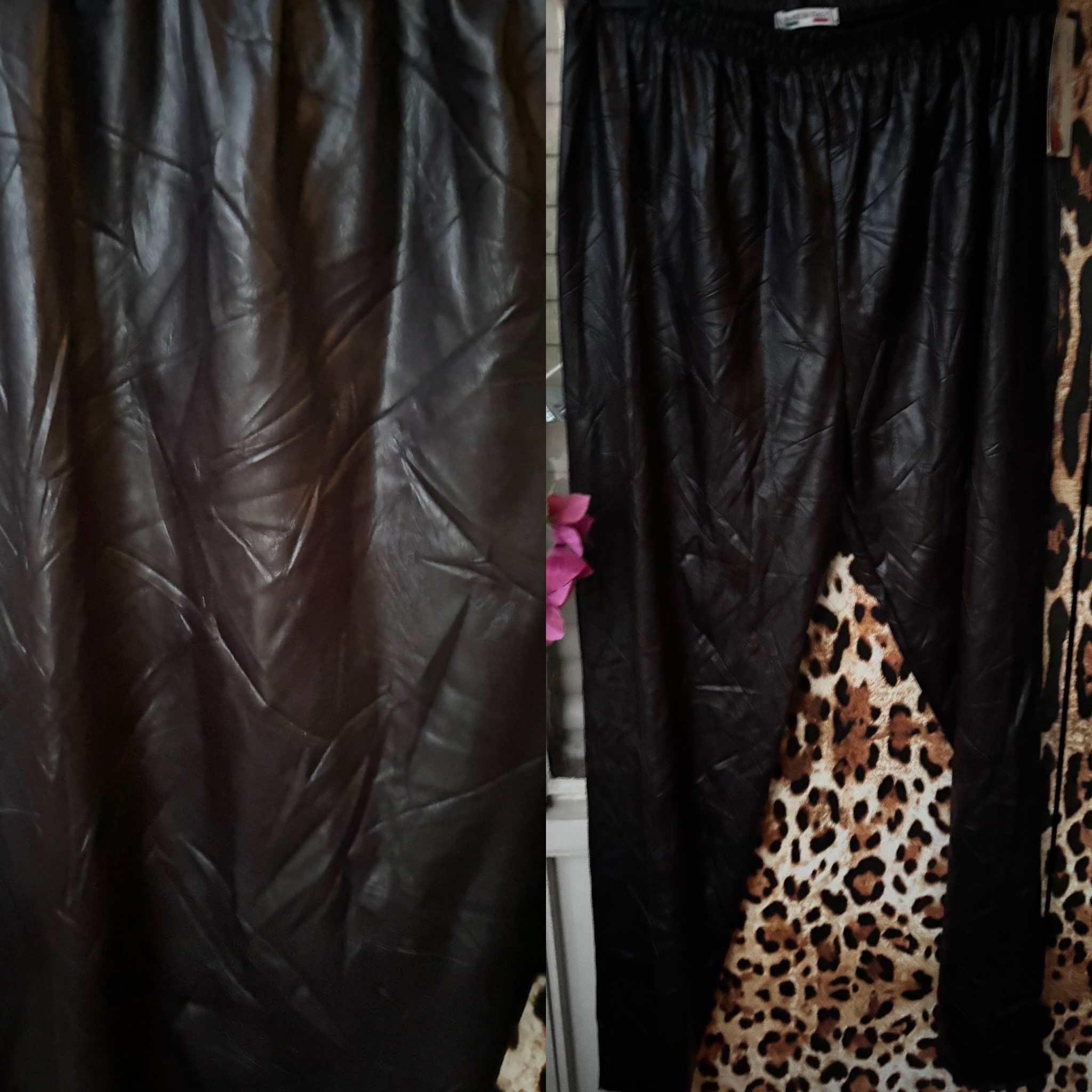 LEATHER LOOK LEGGING MATEN 46 TOT 52/54