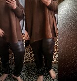 LEATHER LOOK LEGGING MATEN 46 TOT 52/54