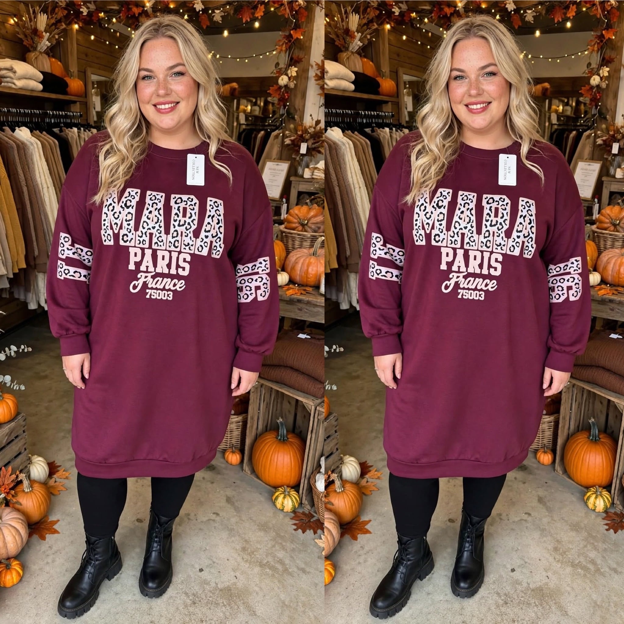 SWEATERDRESS MARAIS MATEN 46/48 TOT 54/56