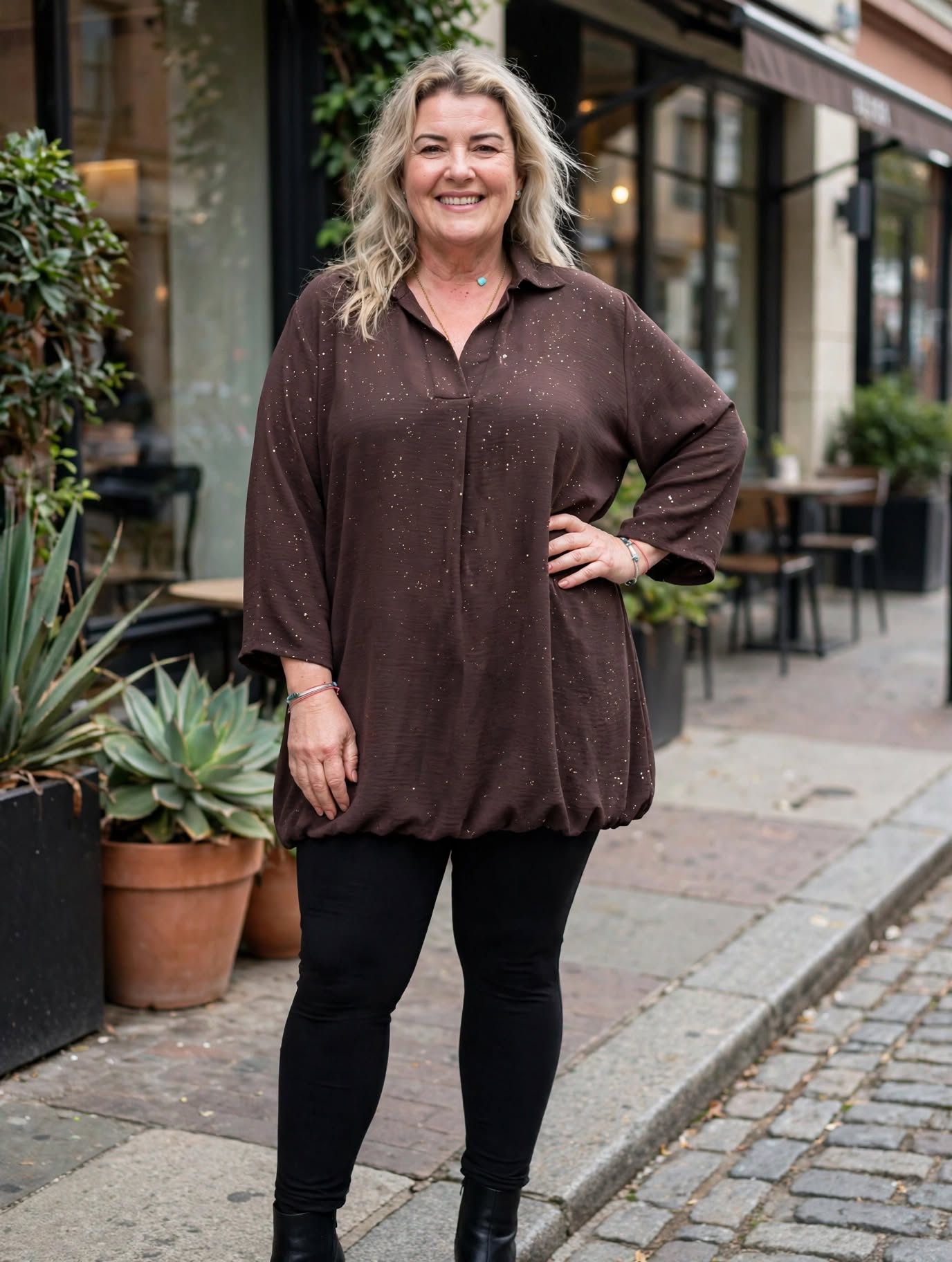BOHO KRAAGJE BALLONTOP GOUD SPARKLE ERDOOR MATEN 44 TOT 54