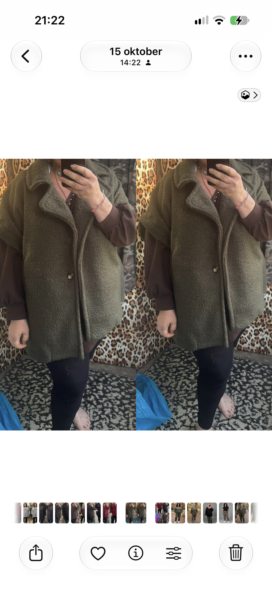 TEDDY GILET ARMYGROEN MATEN 48 TOT 54