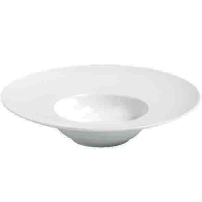 C&T Assiette de restauration - Blanc - D29cm - Intérieur D12cm - Porcelaine - (lot de 6)