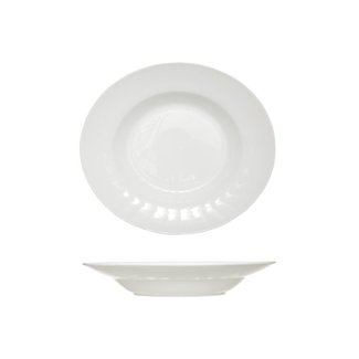 C&T Assiette à pâtes - Blanc - Ovale - 27,5x31xh6,5cm - Porcelaine - (lot de 6)