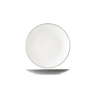 C&T Vince - Gris - Assiette à dessert - D21,1cm - Céramique - (lot de 6).